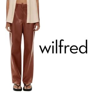 Wilfred Free Aritzia Ascendant Vegan Leather Utility Pants – Cognac – Size 2